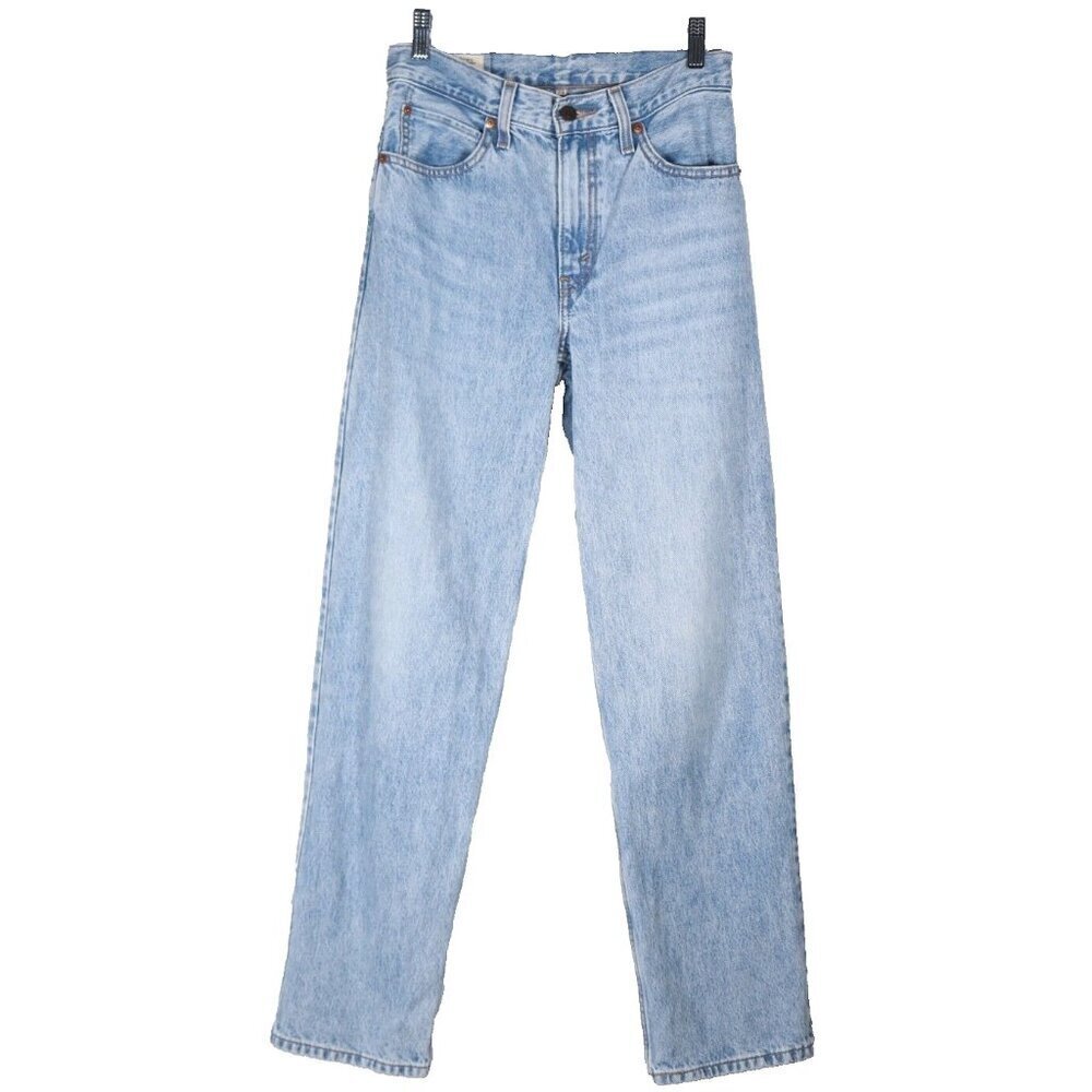 Levi Strauss & Co Women's W24XL30 Blue Straight Leg Jeans 100% Cotton Mid Rise